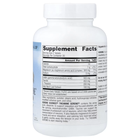 Теанін, спокій, Theanine Serene, Source Naturals, 60 таблеток