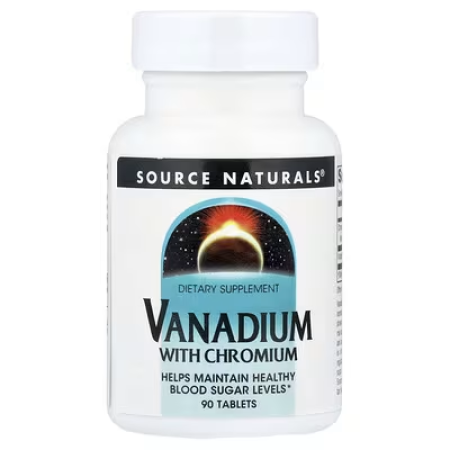 Хром и ванадий, Vanadium with Chromium, Source Naturals, 90 таблеток