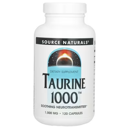 Таурин, Taurine 1000, Source Naturals, 1000 мг, 120 капсул