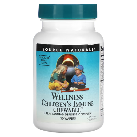 Зміцнення імунітету для дітей, Children's Immune Chewable, Source Naturals, 30 жувальних вафель