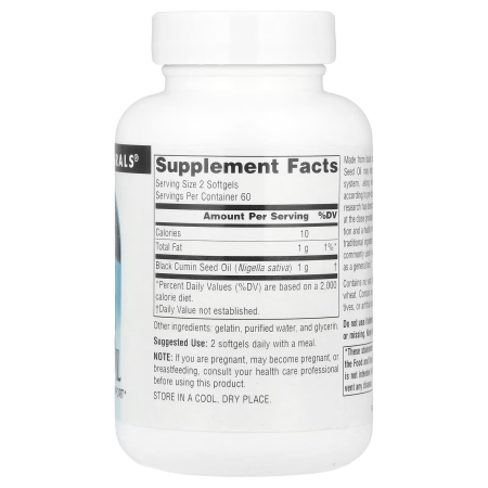 Масло семян черного тмина, Black Cumin Seed Oil, Source Naturals, 120 гелевых капсул