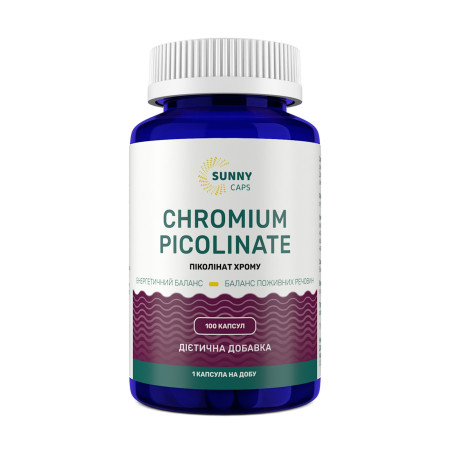 Хром піколінат, Chromium Picolinate Powerful, Sunny Caps, 100 капсул
