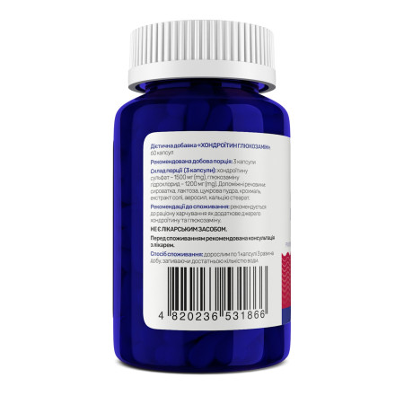 Хондроитин Глюкозамин, Chondroitin Glucosamine Powerful, Sunny Caps, 60 капсул 