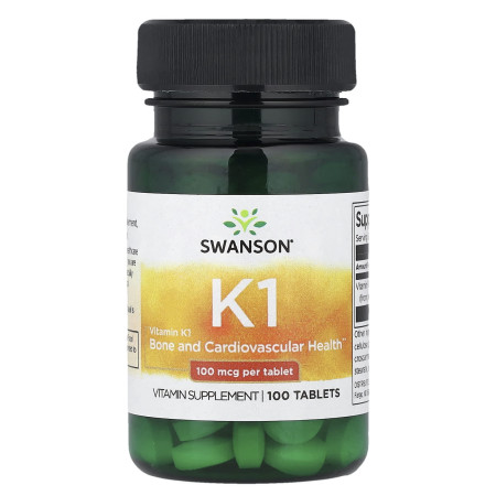 Вітамін K1, Vitamin K1, Swanson, 100 мкг, 100 таблеток