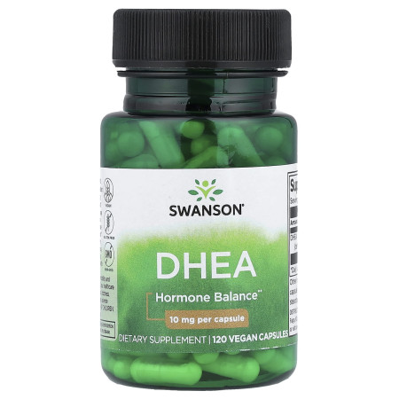 ДГЕА, DHEA, Swanson, 10 мг, 120 веганських капсул