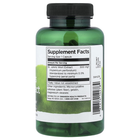 Звіробій, St. John's Wort Extract, Swanson, екстракт, стандартизований, 300 мг, 120 капсул