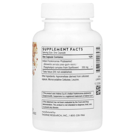 Фітосома босвеллії, Boswellia Phytosome, Thorne, 60 капсул (350 мг на капсулу)