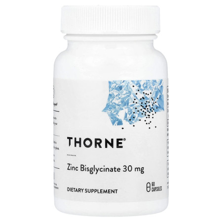 Цинк бісгліцинат, Zinc Bisglycinate, Thorne, 30 мг, 60 капсул