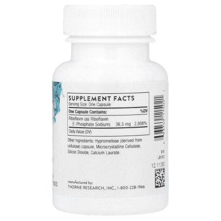 Рибофлавін 5' фосфат, Riboflavin 5' Phosphate, Thorne, 36,5 мг, 60 капсул