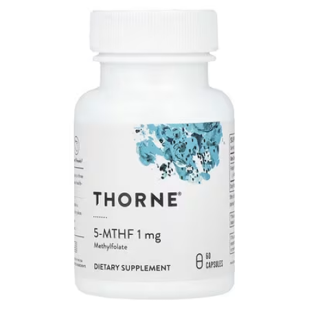 Метилфолат, 5-MTHF, Thorne, 1 мг, 60 капсул