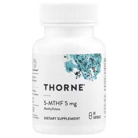 Метилфолат, 5-MTHF, Thorne, 5 мг, 60 капсул