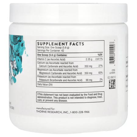 Вітамін С, Buffered C Powder, Thorne, буферізований, порошок, 236 г