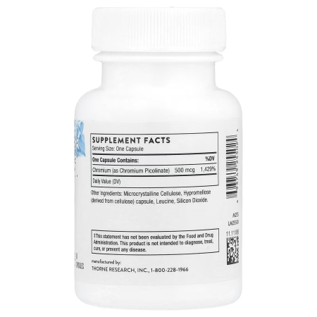 Хром піколінат, Chromium Picolinate, Thorne, 60 капсул