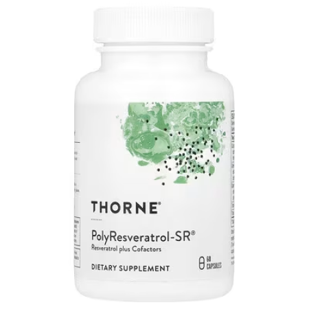 Ресвератрол, птеростільбен, куркумін, PolyResveratrol-SR, Thorne, 60 капсул