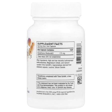 Глутатіон-SR, Glutathione, Thorne, 60 капсул (175 мг у 1 капсулі)