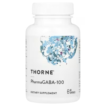 Гамма-аміномасляна кислота, PharmaGABA-100, Thorne, 60 капсул