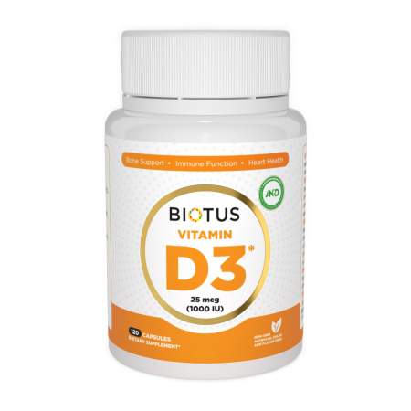 Вітамін D3, Vitamin D3, Biotus, 1000 МЕ, 120 капсул