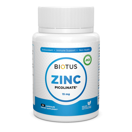 Цинк піколінат, Zinc Picolinate, Biotus, 15 мг, 60 капсул