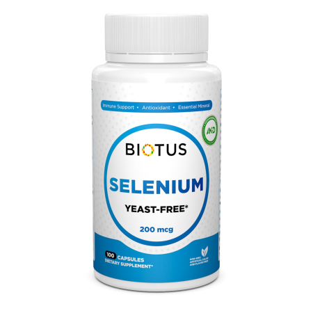 Селен, Selenium, Biotus, без дріжджів, 200 мкг, 100 капсул