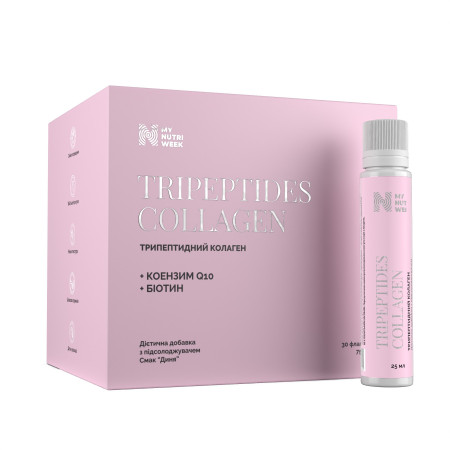 Трипептидний колаген, Tripeptides Collagen, My Nutri Week, смак дині, 30 флаконів (25 мл кожен)