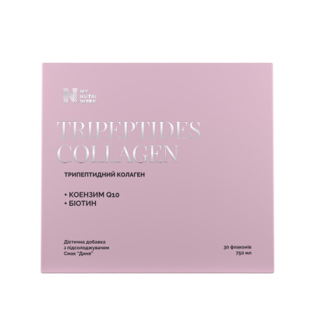 Трипептидный коллаген, Tripeptides Collagen, My Nutri Week, вкус дыни, 30 флаконов (25 мл каждый)