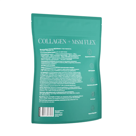 Коллаген + МСМ Флекс, Collagen + MSM Flex, My Nutri Week, с подсластителем, вкус манго и маракуйя, 270 г