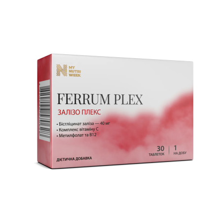 Железо Плекс, Ferrum Plex, My Nutri Week, 30 таблеток
