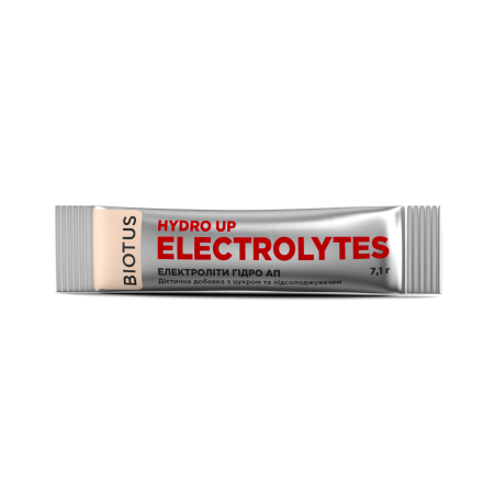 Электролиты Гидро Ап,  Eloctrolytes Hydro Up, Biotus, с сахаром и подсластителем, 1 саше ( 7.1 г)