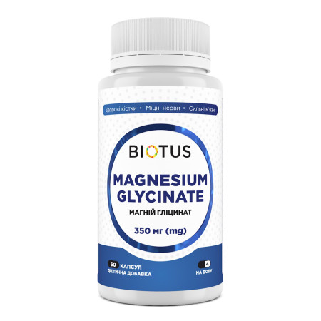 Магній гліцинат, Magnesium Glycinate, Biotus, 350 мг, 60 капсул